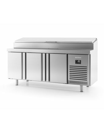 3 DR 700mm Deep Prep Counter w/ Raised Collar 460L