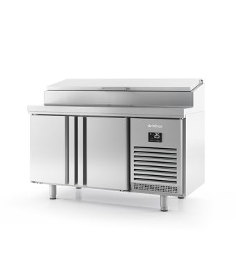 2 DR 600mm Deep Prep Counter w/ Raised Collar 245L