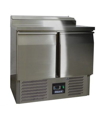 2 DR Compact GN Prep Counter W/ Raised Collar 254L