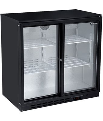Double Sliding Door Low Height Bar Bottle Cooler