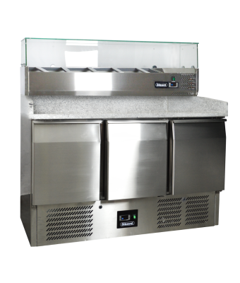 3 Door Compact Gastronorm Pizza Prep Counter 368L