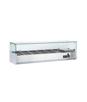 1/4 GASTRONORM PREP TOP WITH GLASS COVER 1500MM(W)
