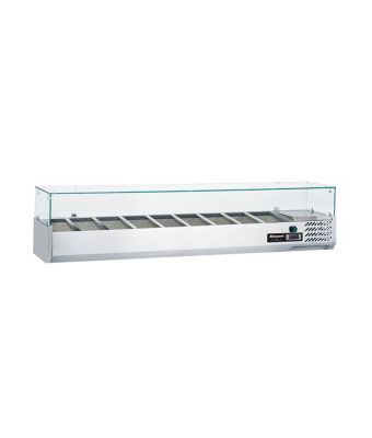 1/4 GASTRONORM PREP TOP WITH GLASS COVER 2000MM(W)